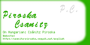 piroska csanitz business card